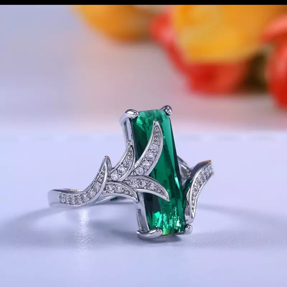 925 sterling silver Luxury Cubic Zircon Stone Ring